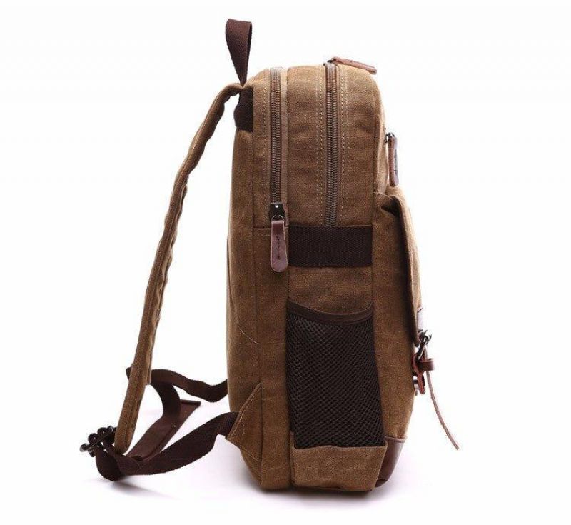 Mochila Grande Lona Vintage Para Homem Portátil