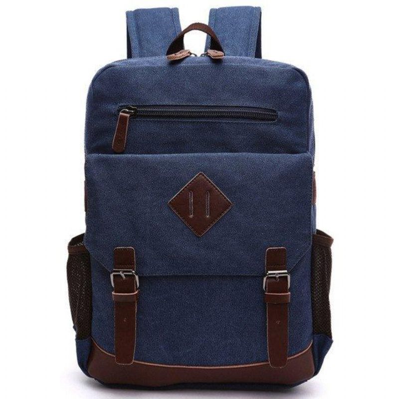 Mochila Grande Lona Vintage Para Homem Portátil