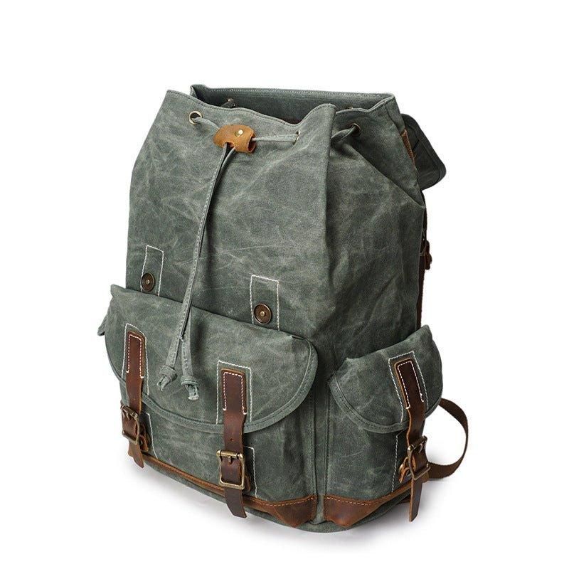 Mochila Lona Cera Vintage Para Homem Viagem