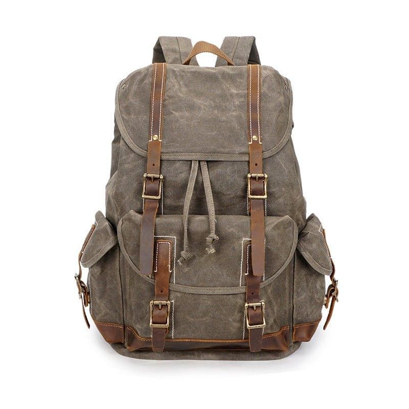 Mochila Lona Cera Vintage Para Homem Viagem