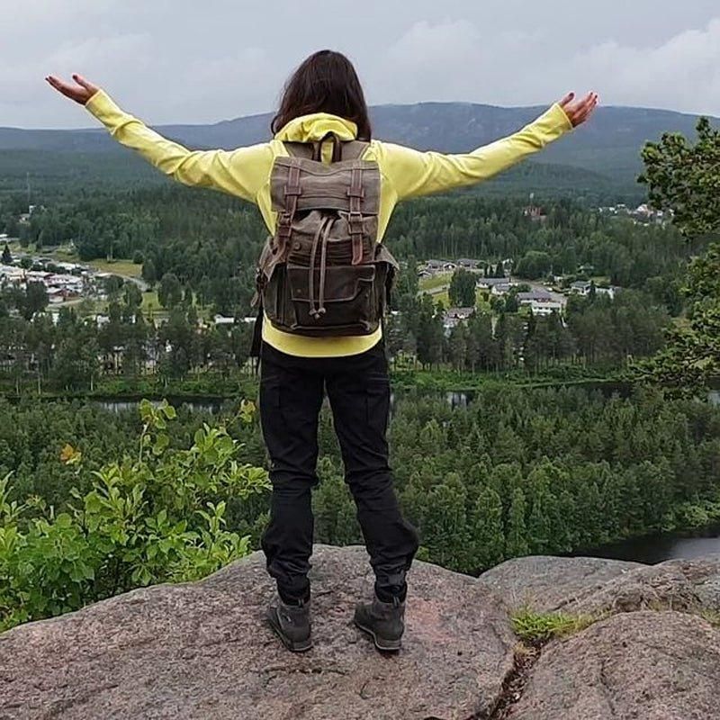 Mochila Lona Encerada Vintage Para Homem