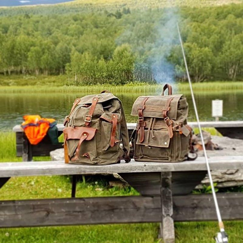 Mochila Lona Encerada Vintage Para Homem