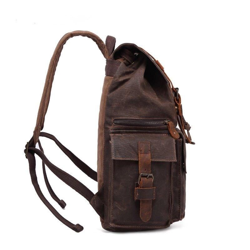 Mochila Lona Encerada Vintage Para Homem