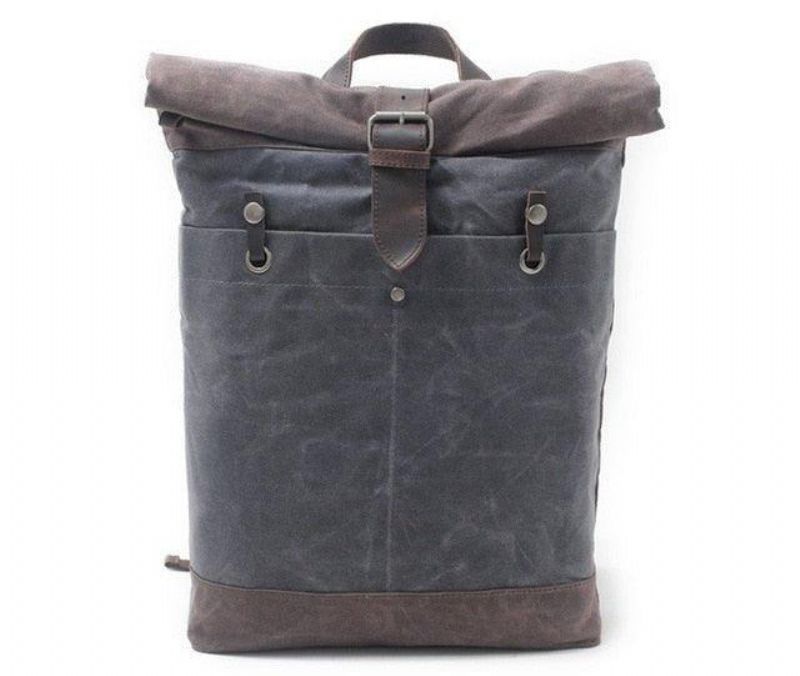 Mochila Lona Encerada Vintage Roll Top