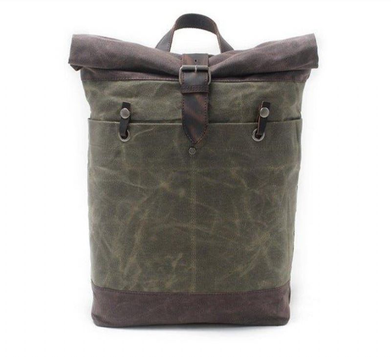 Mochila Lona Encerada Vintage Roll Top