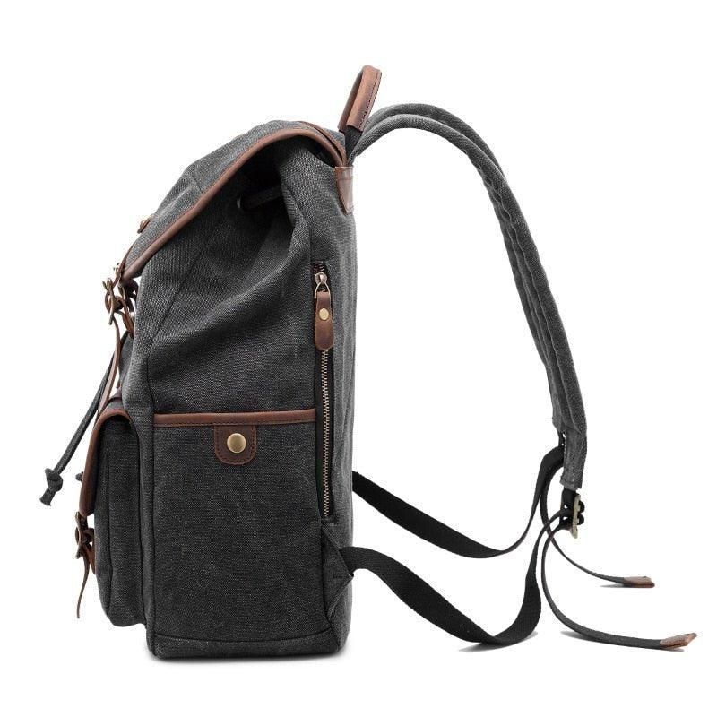 Mochila Lona Impermeável Vintage Para Homem 15 Polegadas