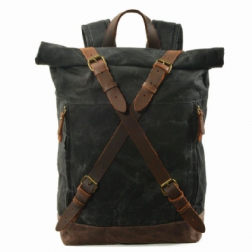 Mochila Lona Para Homem Com Top Roll Vintage