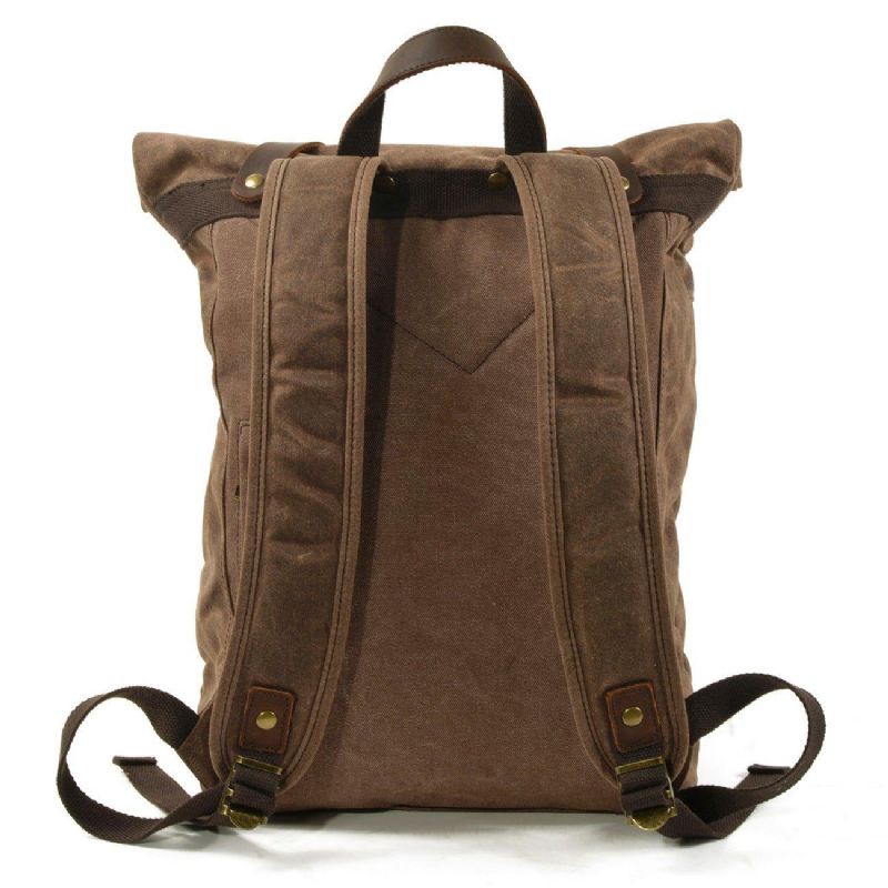 Mochila Lona Para Homem Com Top Roll Vintage