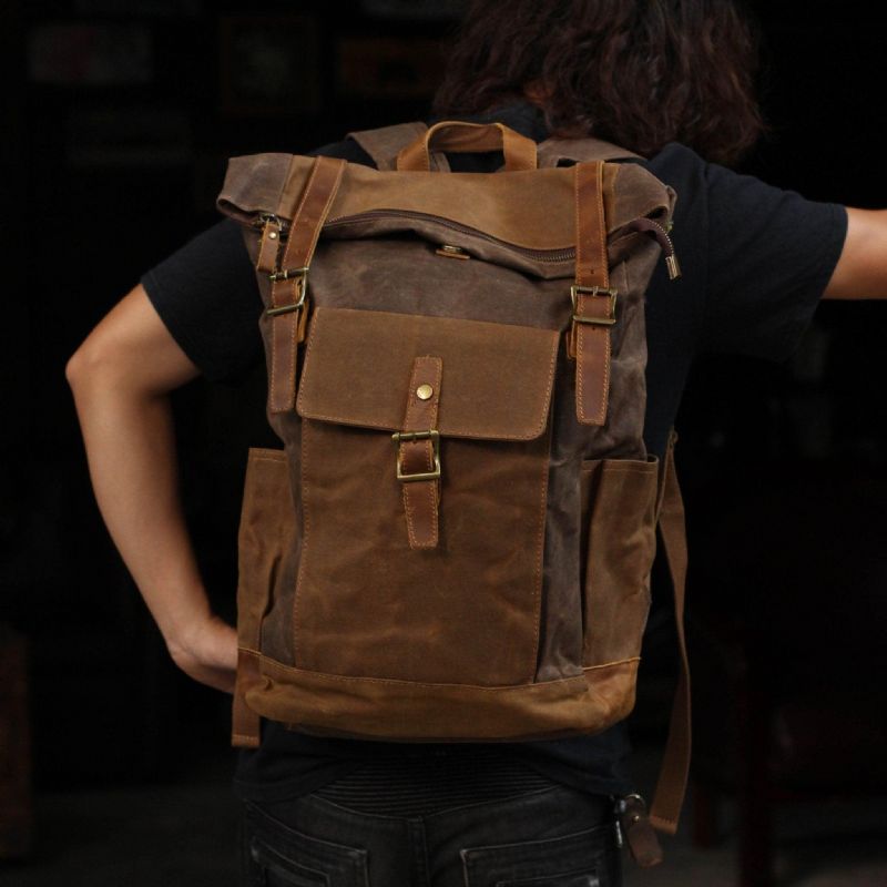 Mochila Lona Vintage Para Homem