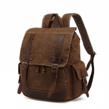 Mochila Lona Vintage Para Homem Escola Viagens