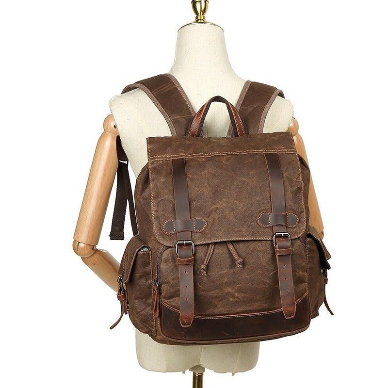 Mochila Lona Vintage Para Homem Escola Viagens