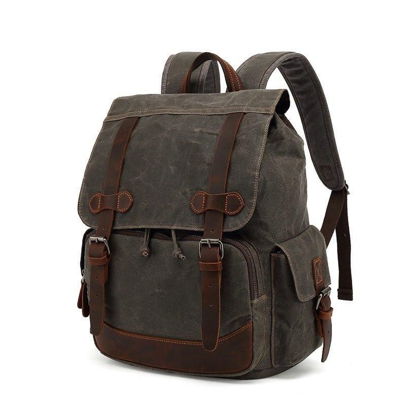 Mochila Lona Vintage Para Homem Escola Viagens