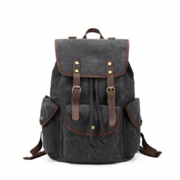 Mochila Masculina Casual Lona Vintage Para Campismo