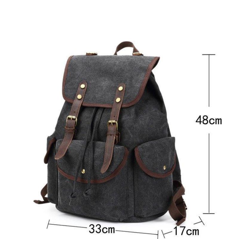 Mochila Masculina Casual Lona Vintage Para Campismo