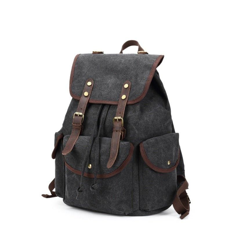 Mochila Masculina Casual Lona Vintage Para Campismo