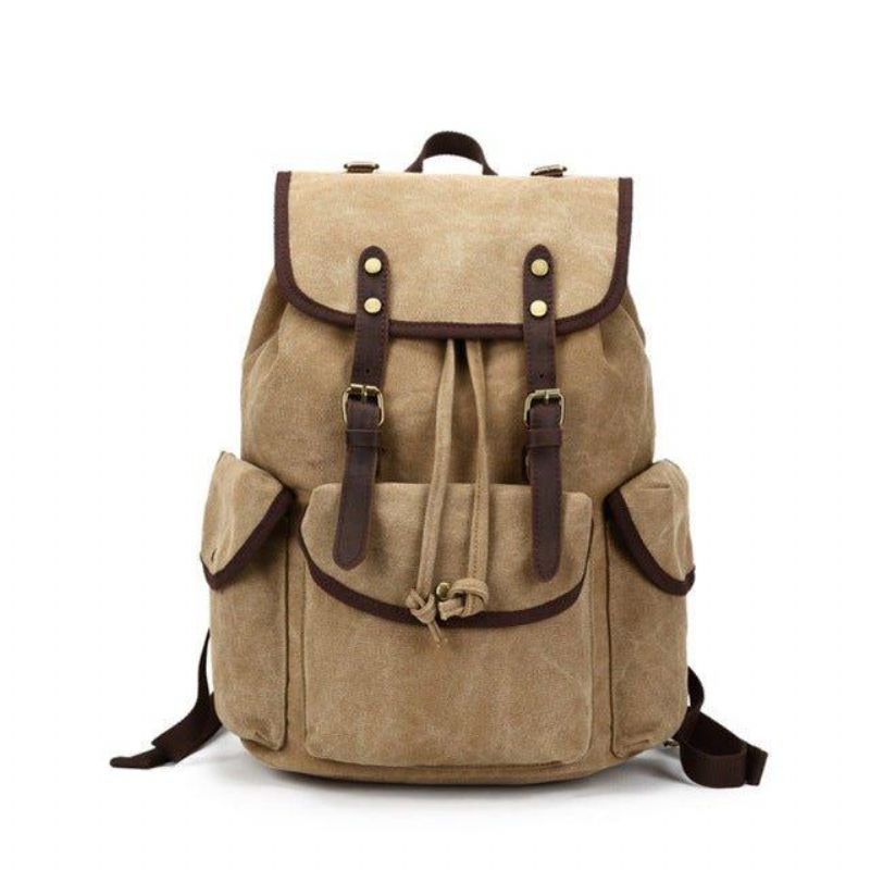 Mochila Masculina Casual Lona Vintage Para Campismo