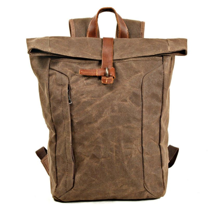 Mochila Masculina Vintage Roll Top Portátil