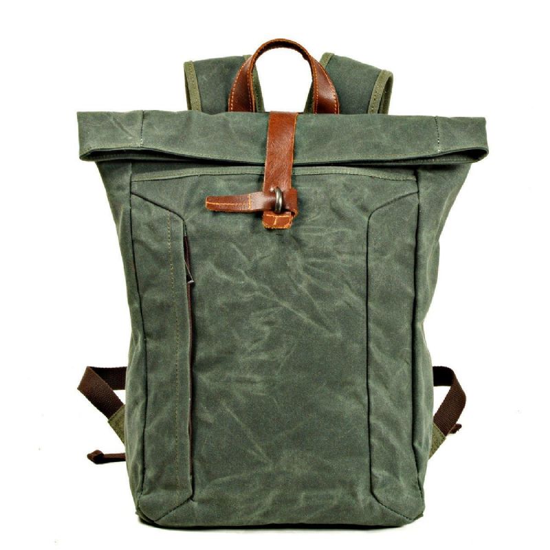 Mochila Masculina Vintage Roll Top Portátil