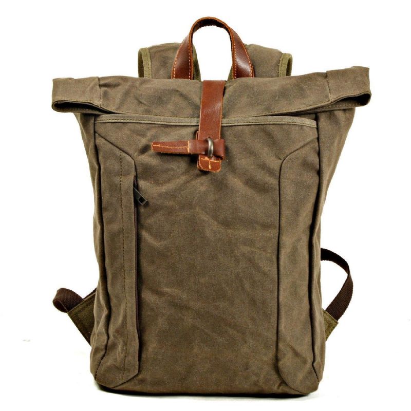 Mochila Masculina Vintage Roll Top Portátil