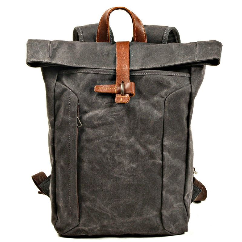 Mochila Masculina Vintage Roll Top Portátil