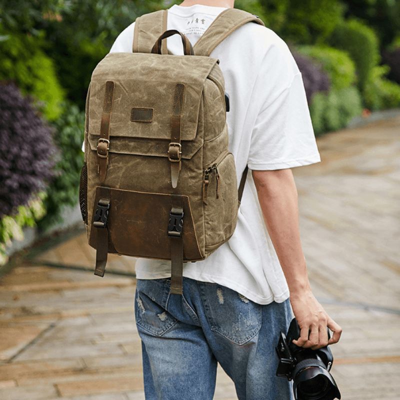 Mochila Para Câmara Fotográfica À Prova Água Com Compartimento Portátil