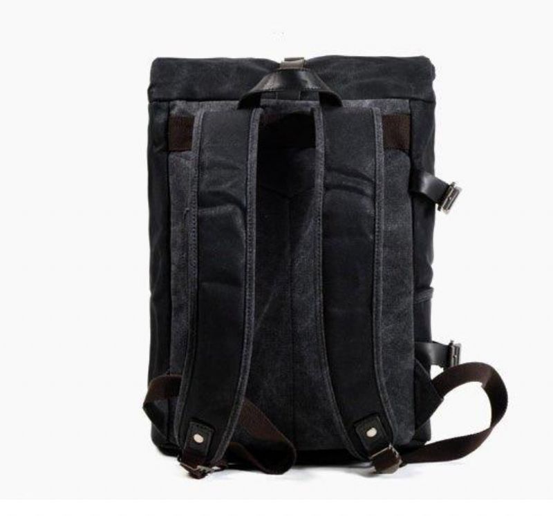 Mochila Roll Top Lona Encerada Vintage Para Homem