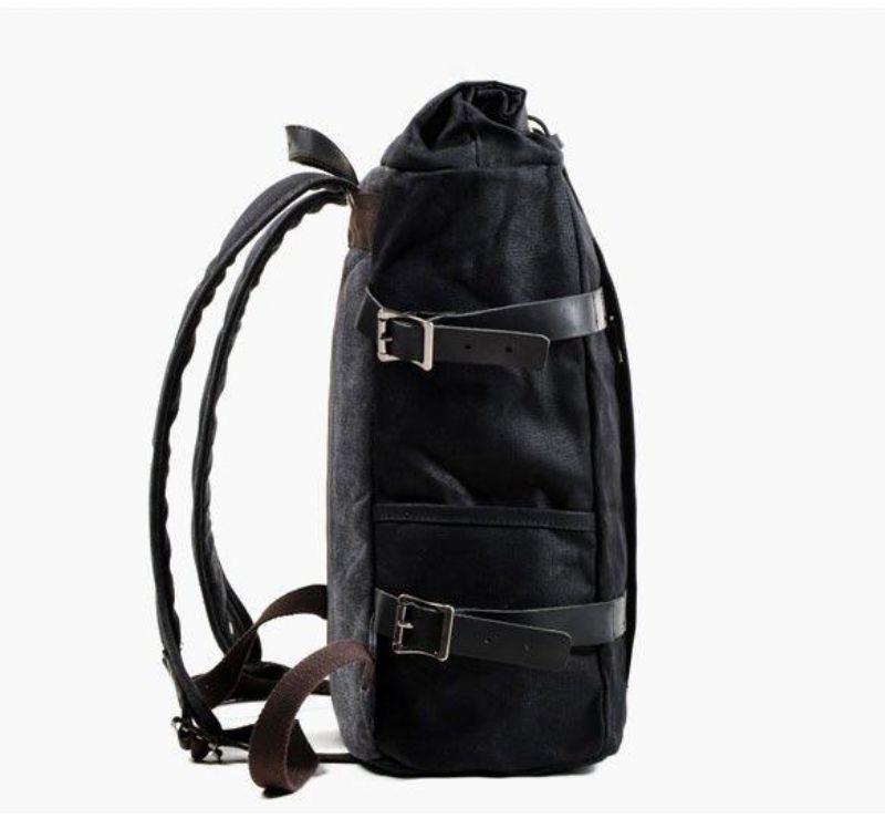 Mochila Roll Top Lona Encerada Vintage Para Homem