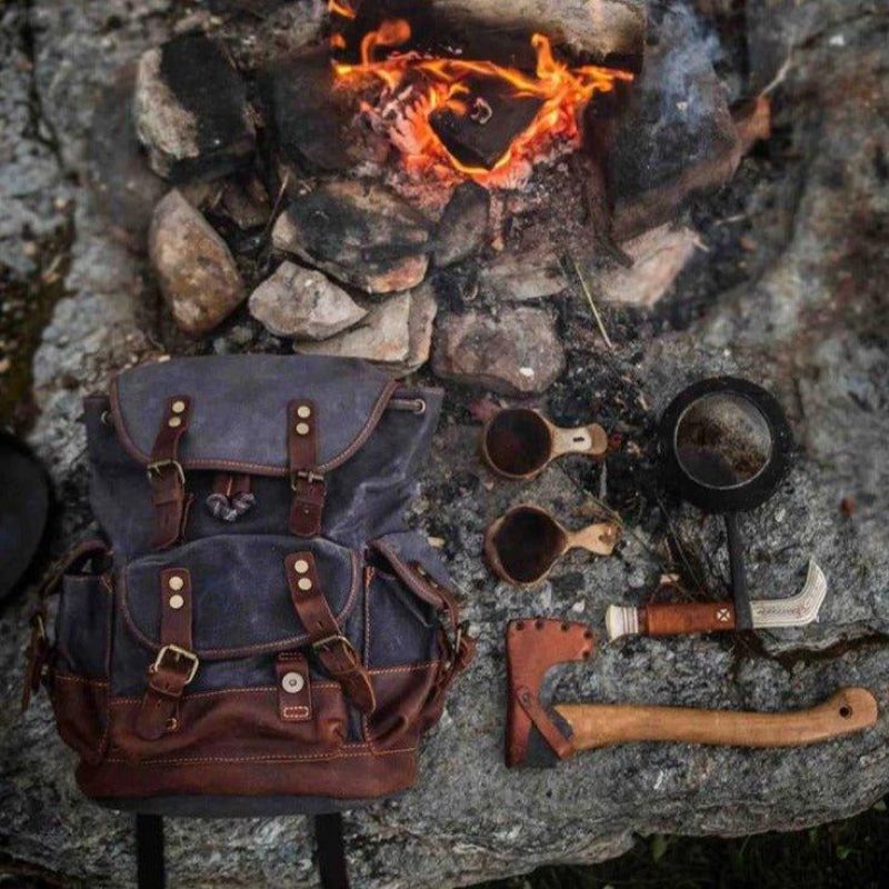 Mochila Vintage Lona Encerada À Prova Água Para Homem