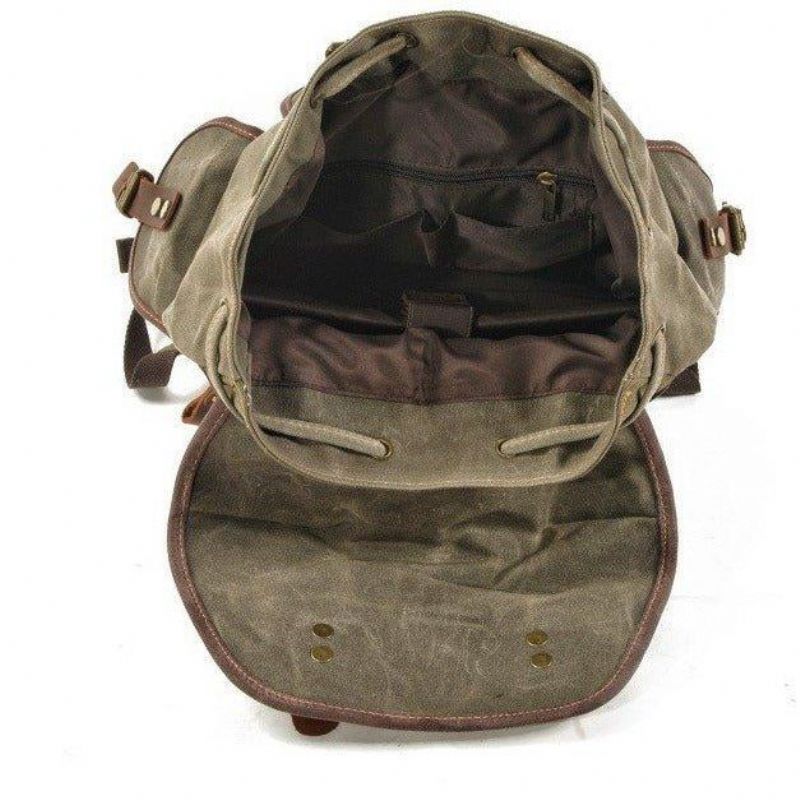 Mochila Vintage Lona Encerada À Prova Água Para Homem