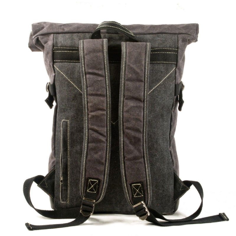 Mochila Vintage Lona Encerada Roll Top