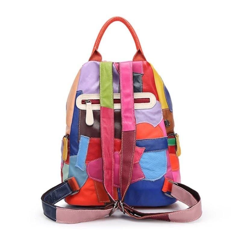 Mochilas Coloridas Em Pele Macia Para Mulher