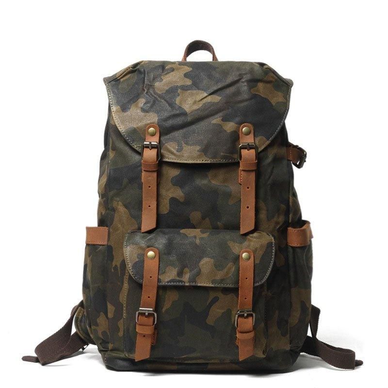 Mochilas Lona Vintage Camufladas Para Escola