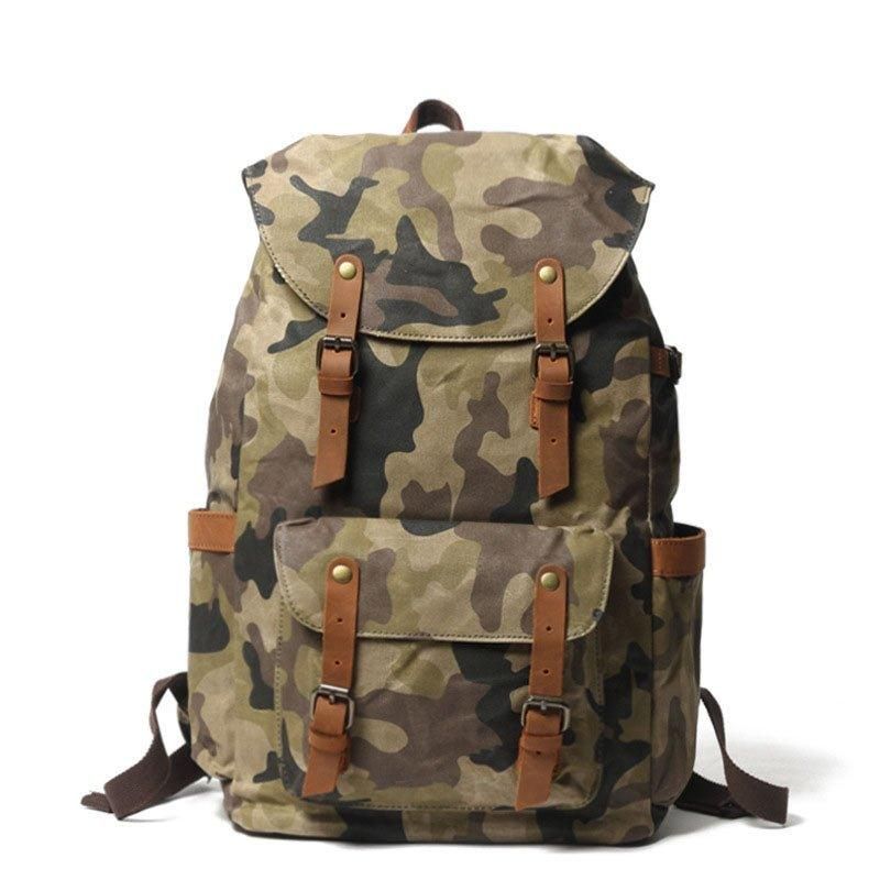 Mochilas Lona Vintage Camufladas Para Escola