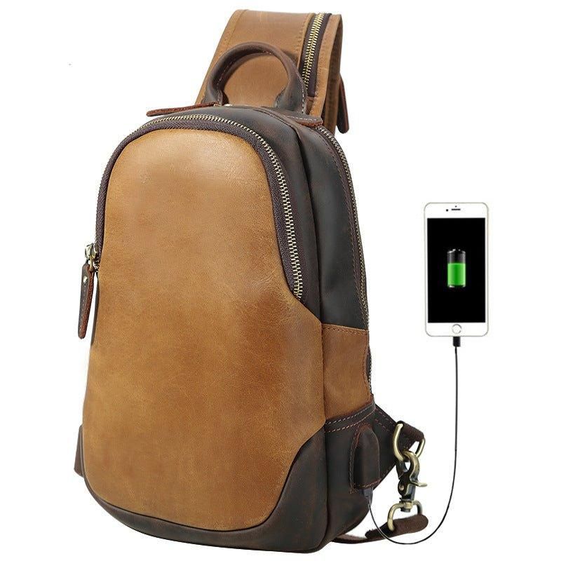 Pacote Couro Crossbody Masculino