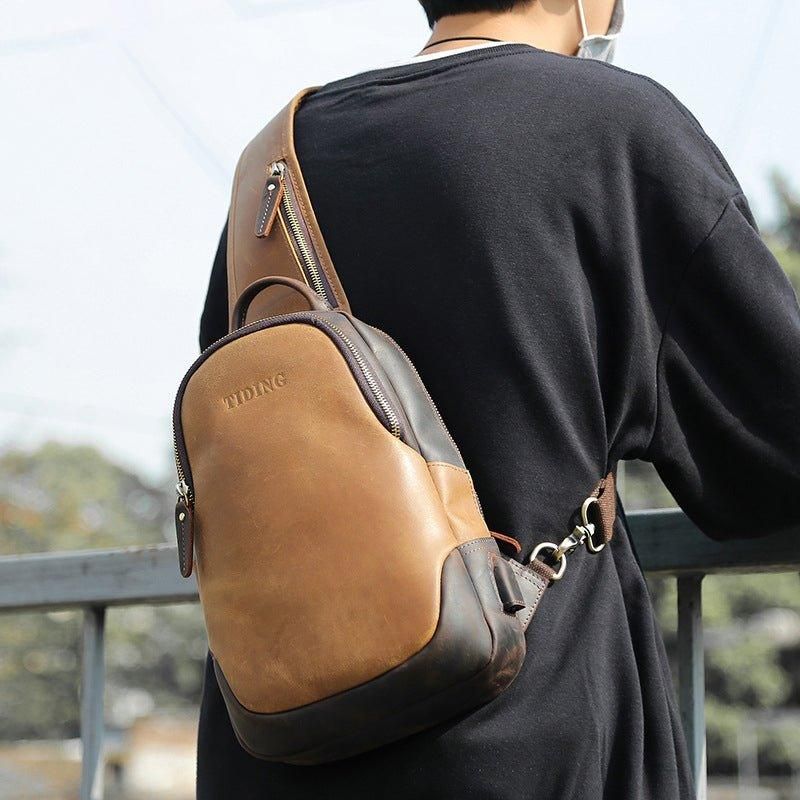 Pacote Couro Crossbody Masculino