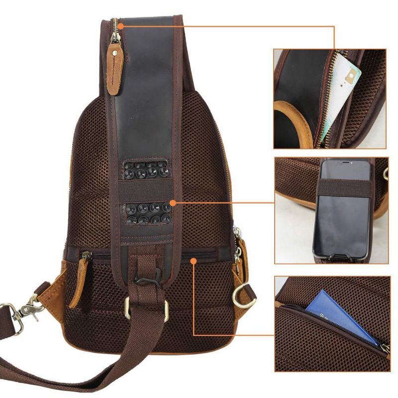 Pacote Couro Crossbody Masculino