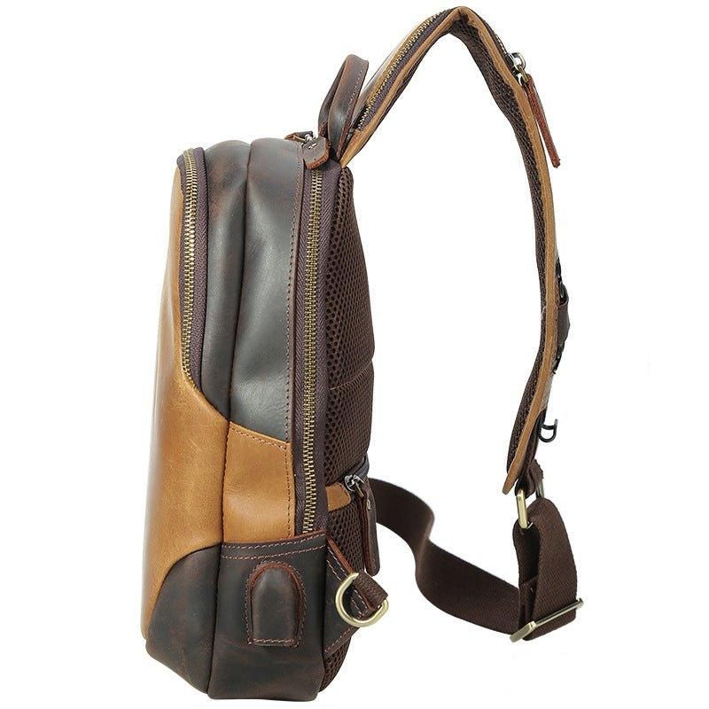 Pacote Couro Crossbody Masculino