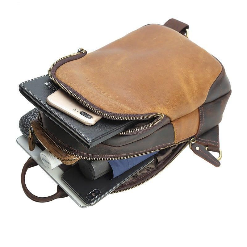 Pacote Couro Crossbody Masculino